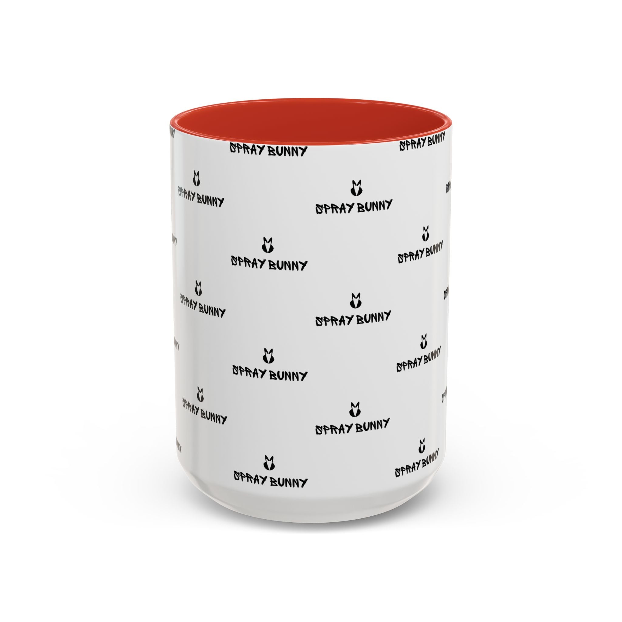 Spray Bunny Patterned Black Handle & Rim Ceramic Mug (11/15 oz)