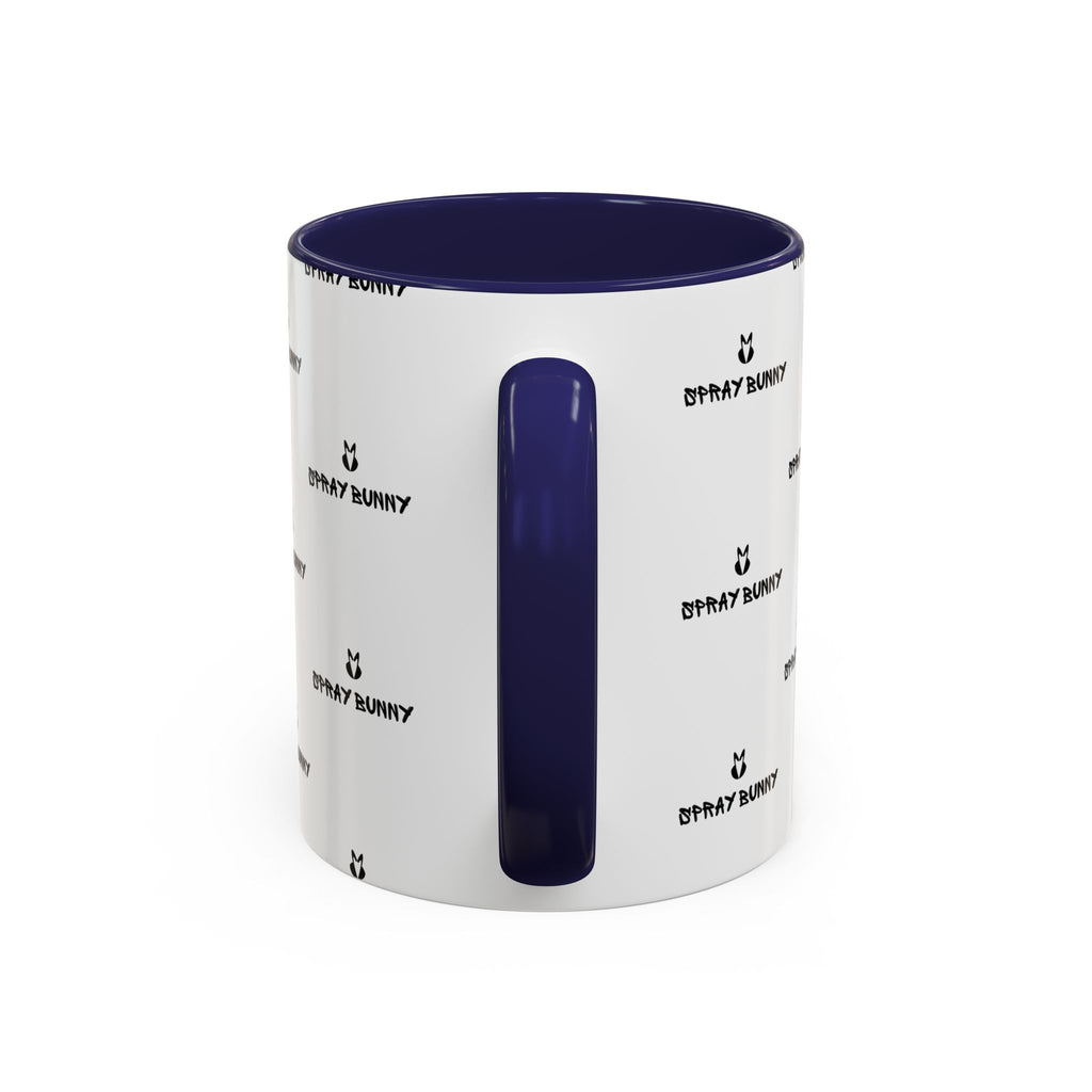 Spray Bunny Patterned Black Handle & Rim Ceramic Mug (11/15 oz)