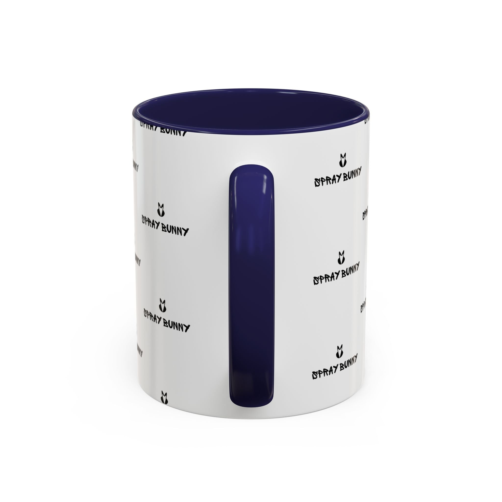 Spray Bunny Patterned Black Handle & Rim Ceramic Mug (11/15 oz)