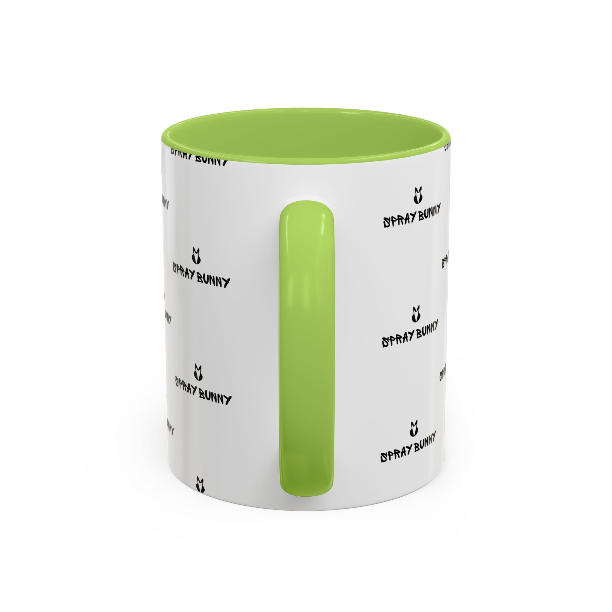 Spray Bunny Patterned Black Handle & Rim Ceramic Mug (11/15 oz)