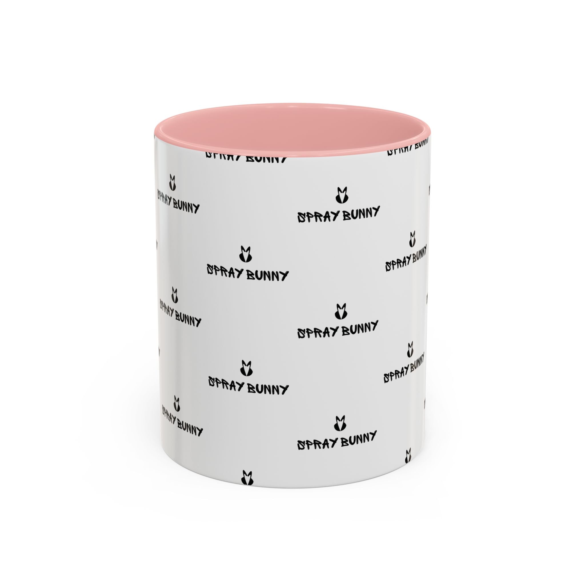 Spray Bunny Patterned Black Handle & Rim Ceramic Mug (11/15 oz)
