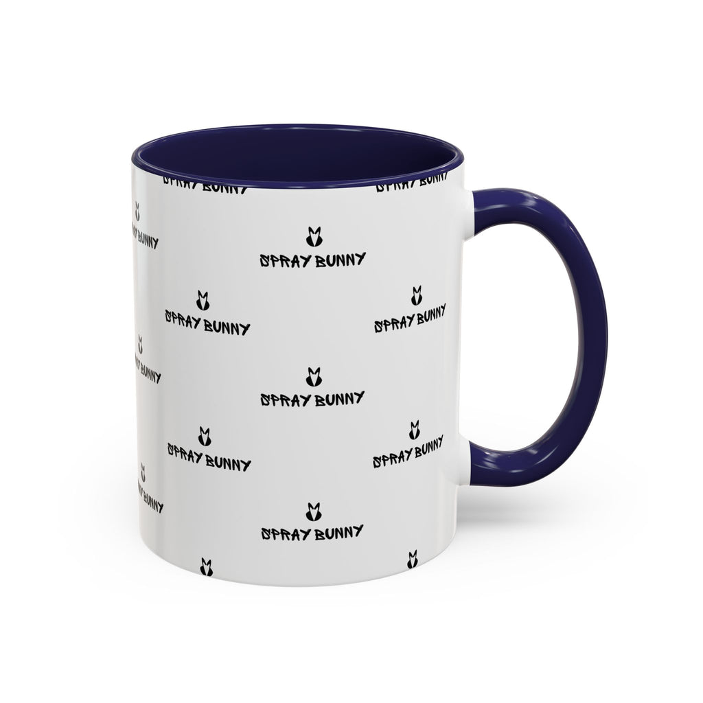 Spray Bunny Patterned Black Handle & Rim Ceramic Mug (11/15 oz)