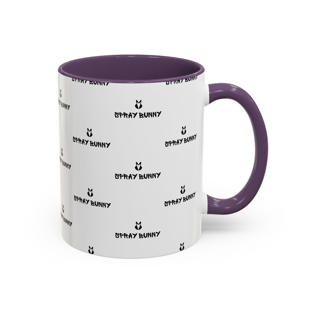 Spray Bunny Patterned Black Handle & Rim Ceramic Mug (11/15 oz)