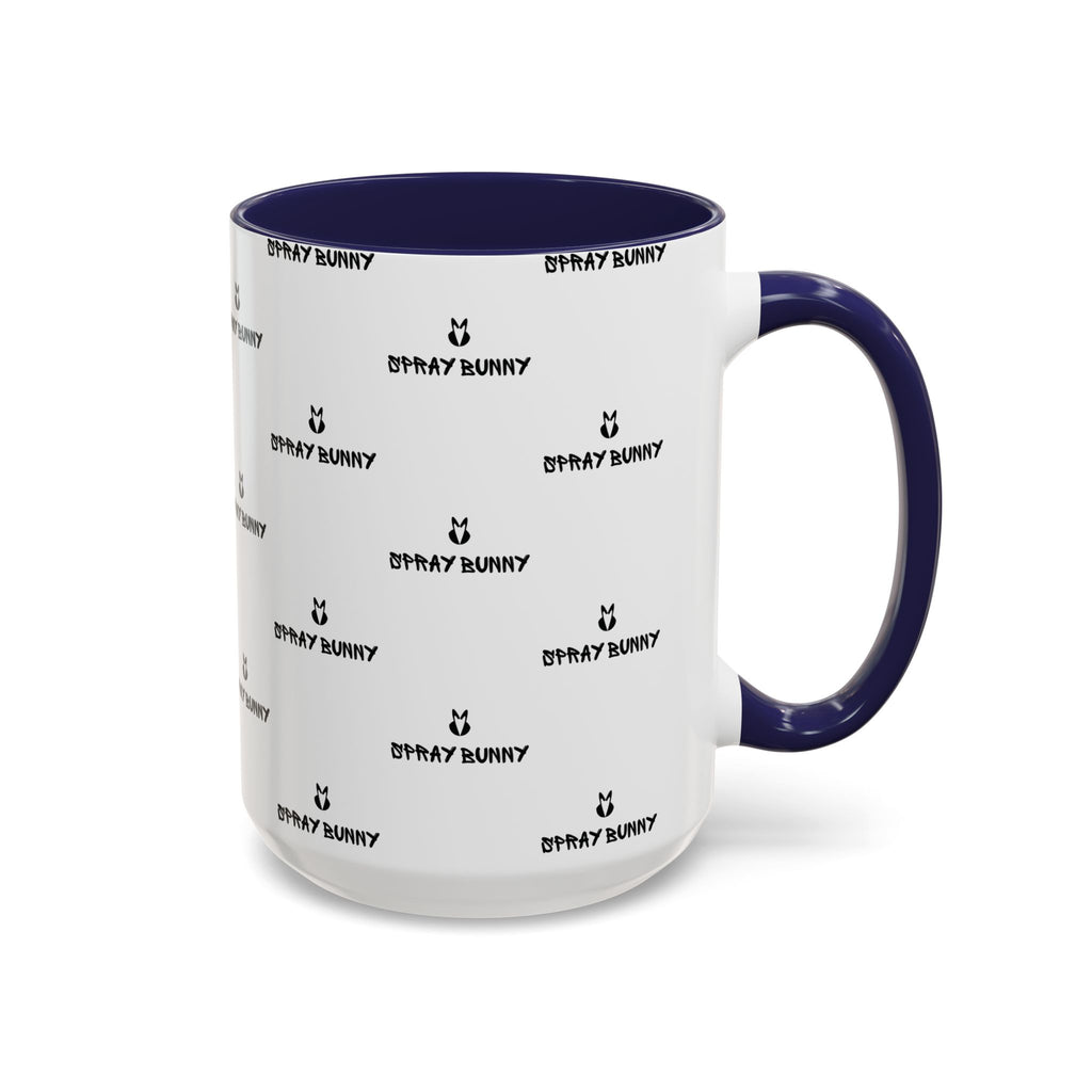 Spray Bunny Patterned Black Handle & Rim Ceramic Mug (11/15 oz)