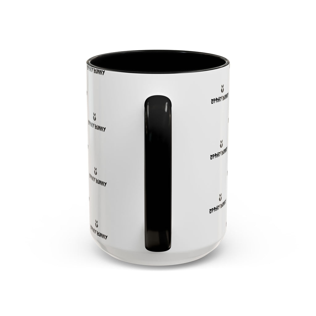 Spray Bunny Patterned Black Handle & Rim Ceramic Mug (11/15 oz)