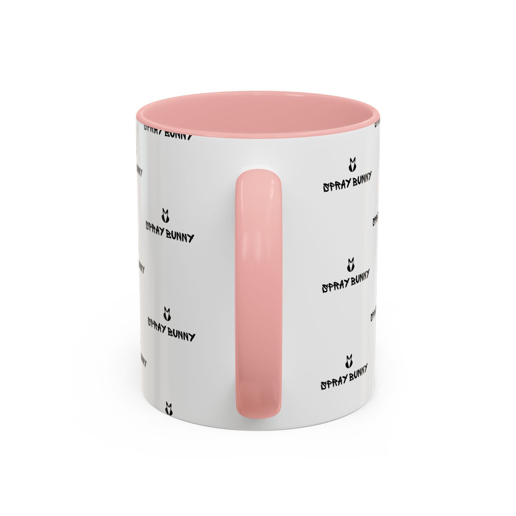 Spray Bunny Patterned Black Handle & Rim Ceramic Mug (11/15 oz)