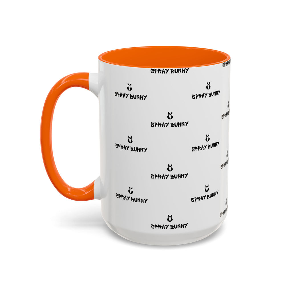 Spray Bunny Patterned Black Handle & Rim Ceramic Mug (11/15 oz)