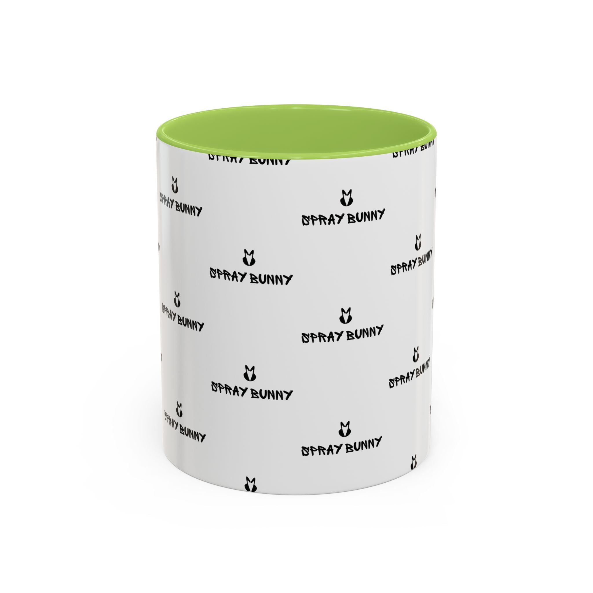 Spray Bunny Patterned Black Handle & Rim Ceramic Mug (11/15 oz)