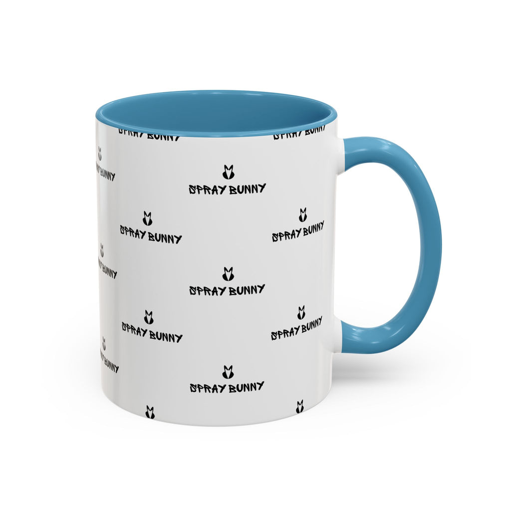 Spray Bunny Patterned Black Handle & Rim Ceramic Mug (11/15 oz)