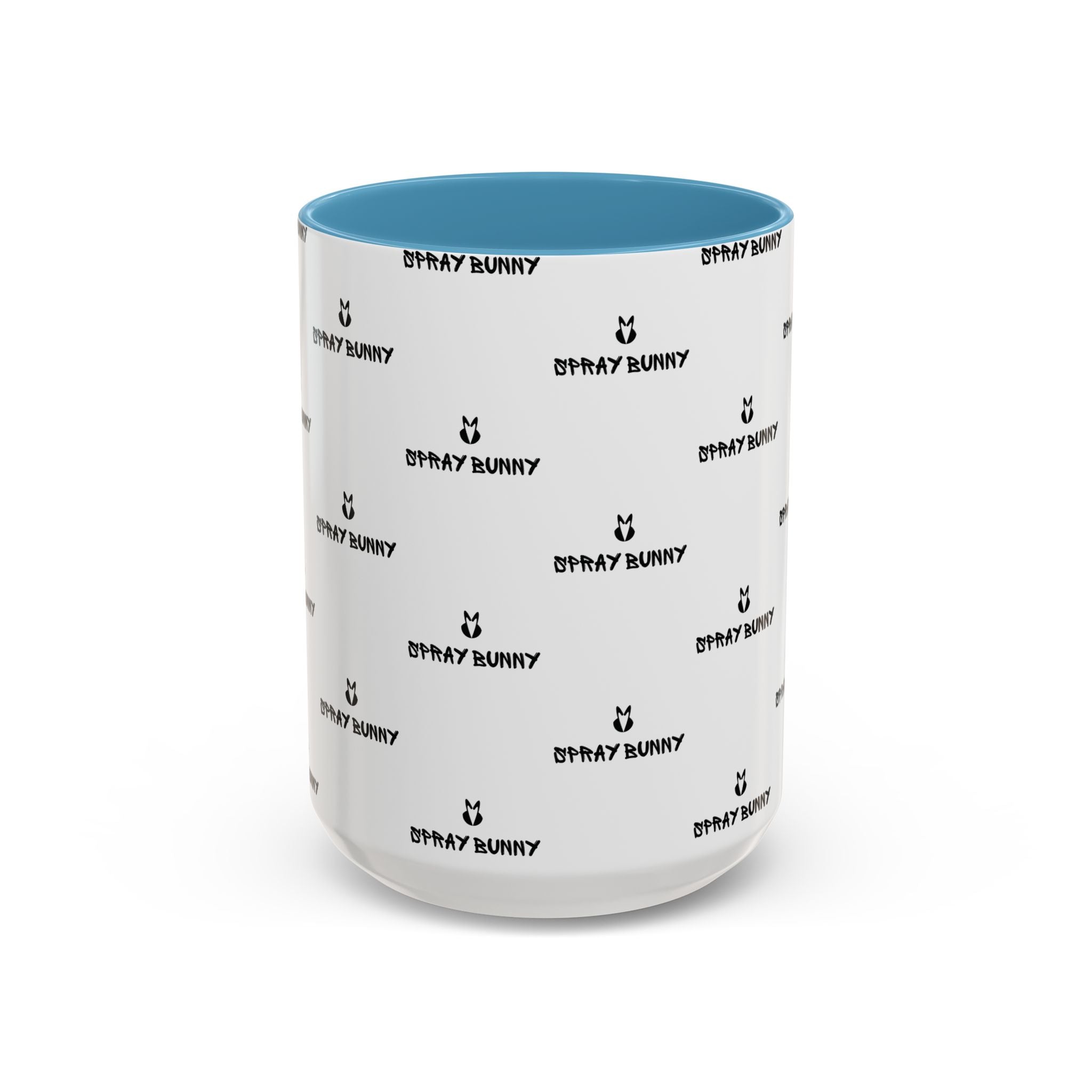 Spray Bunny Patterned Black Handle & Rim Ceramic Mug (11/15 oz)