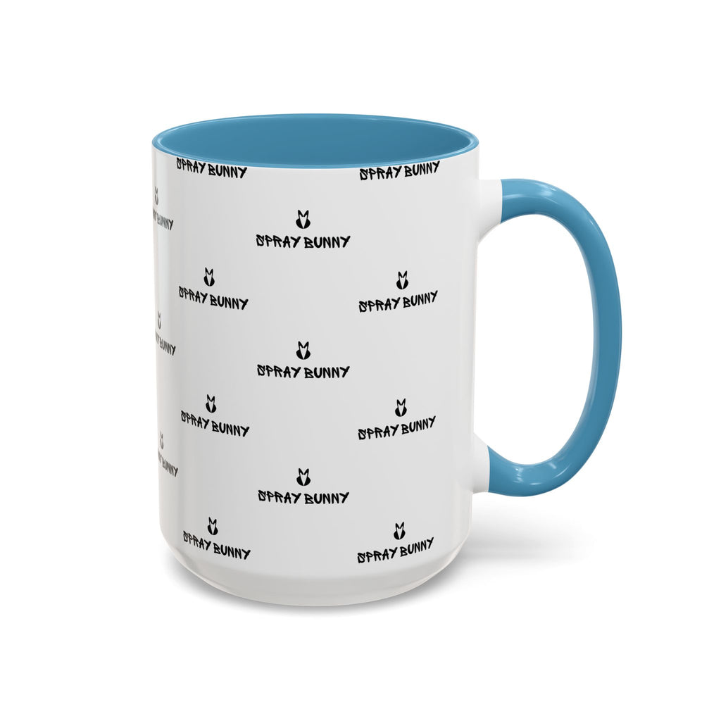Spray Bunny Patterned Black Handle & Rim Ceramic Mug (11/15 oz)