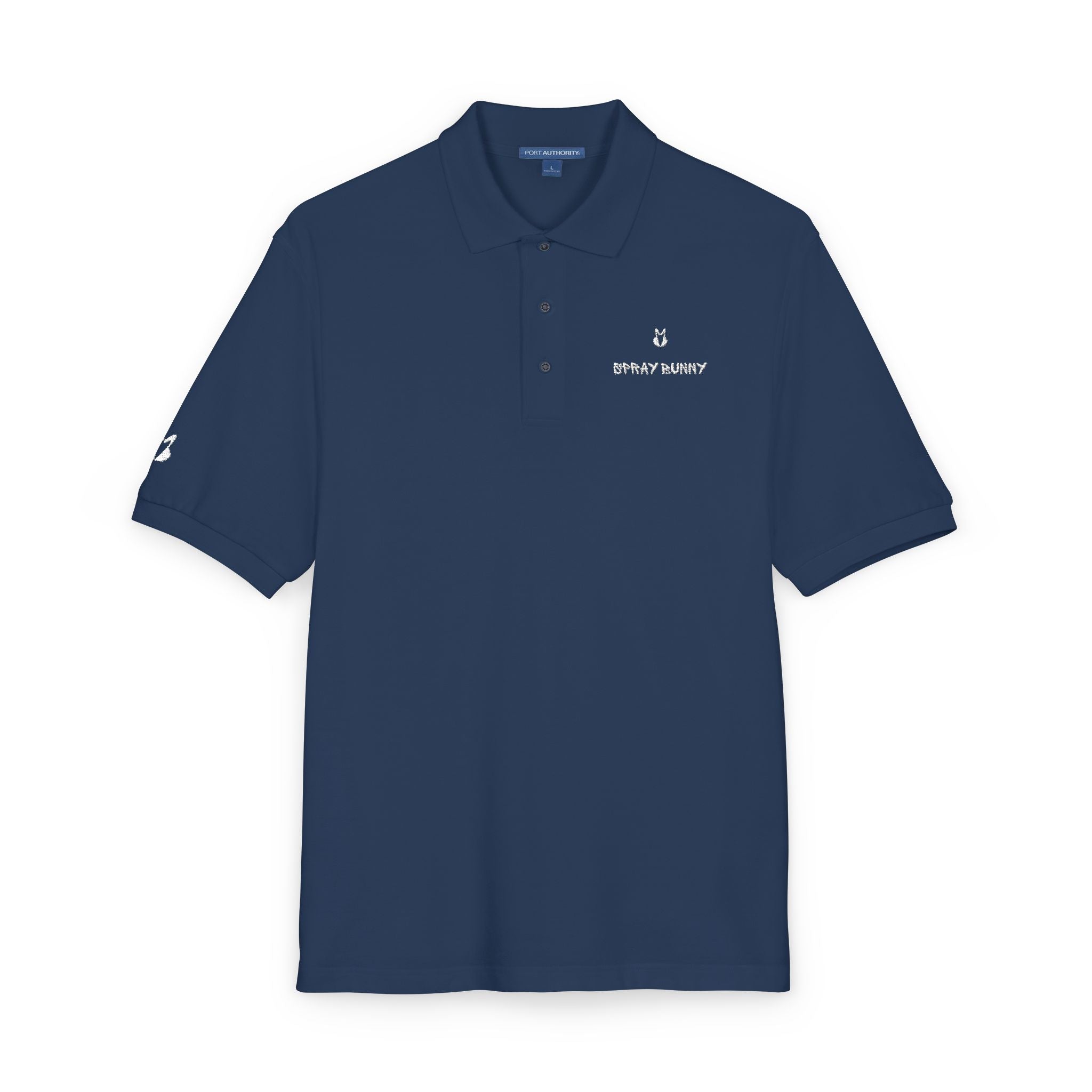 Embroidered 'Spray Bunny' Logo Polo Shirt