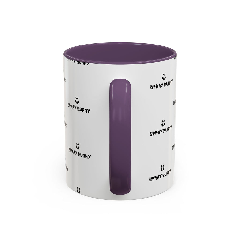 Spray Bunny Patterned Black Handle & Rim Ceramic Mug (11/15 oz)