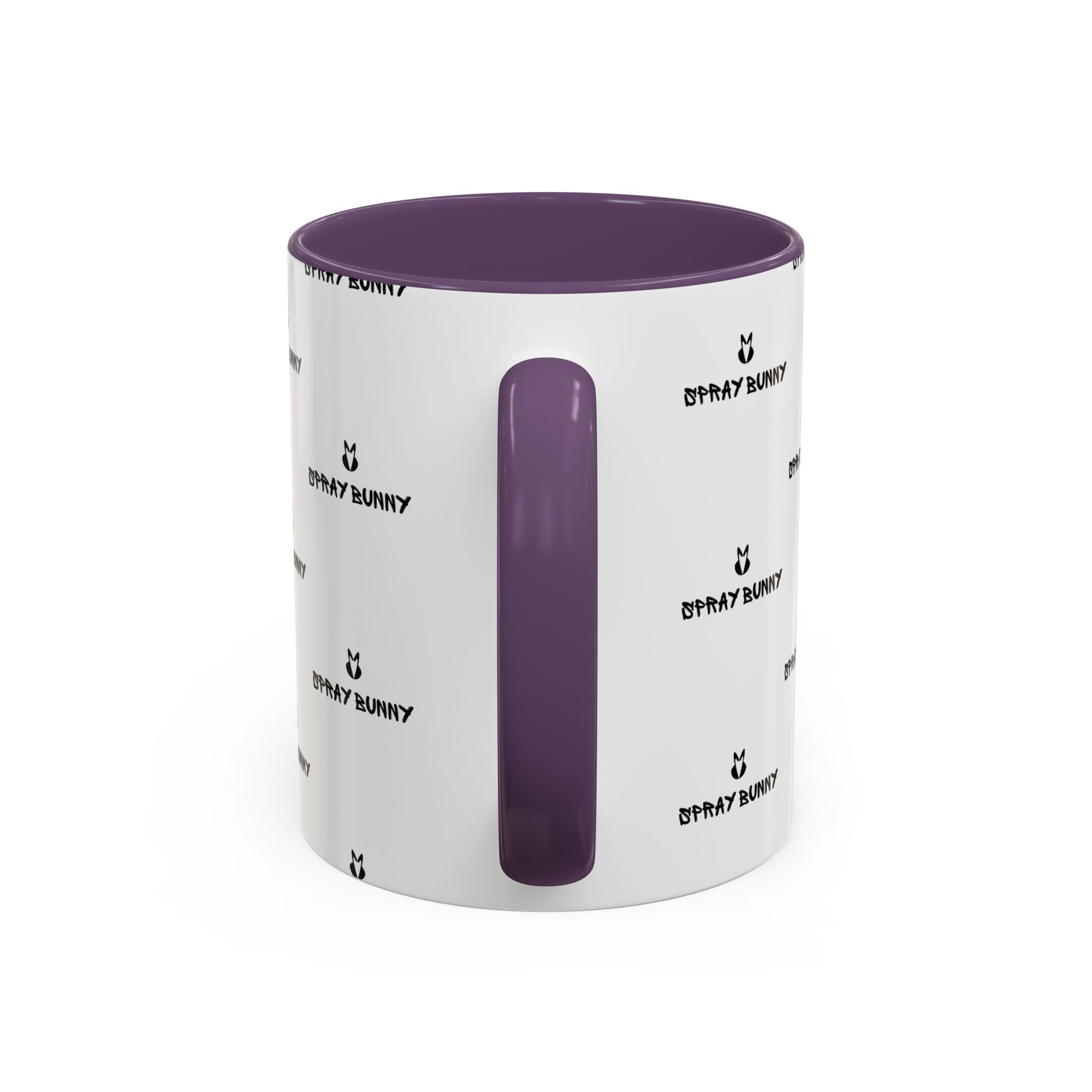 Spray Bunny Patterned Black Handle & Rim Ceramic Mug (11/15 oz)
