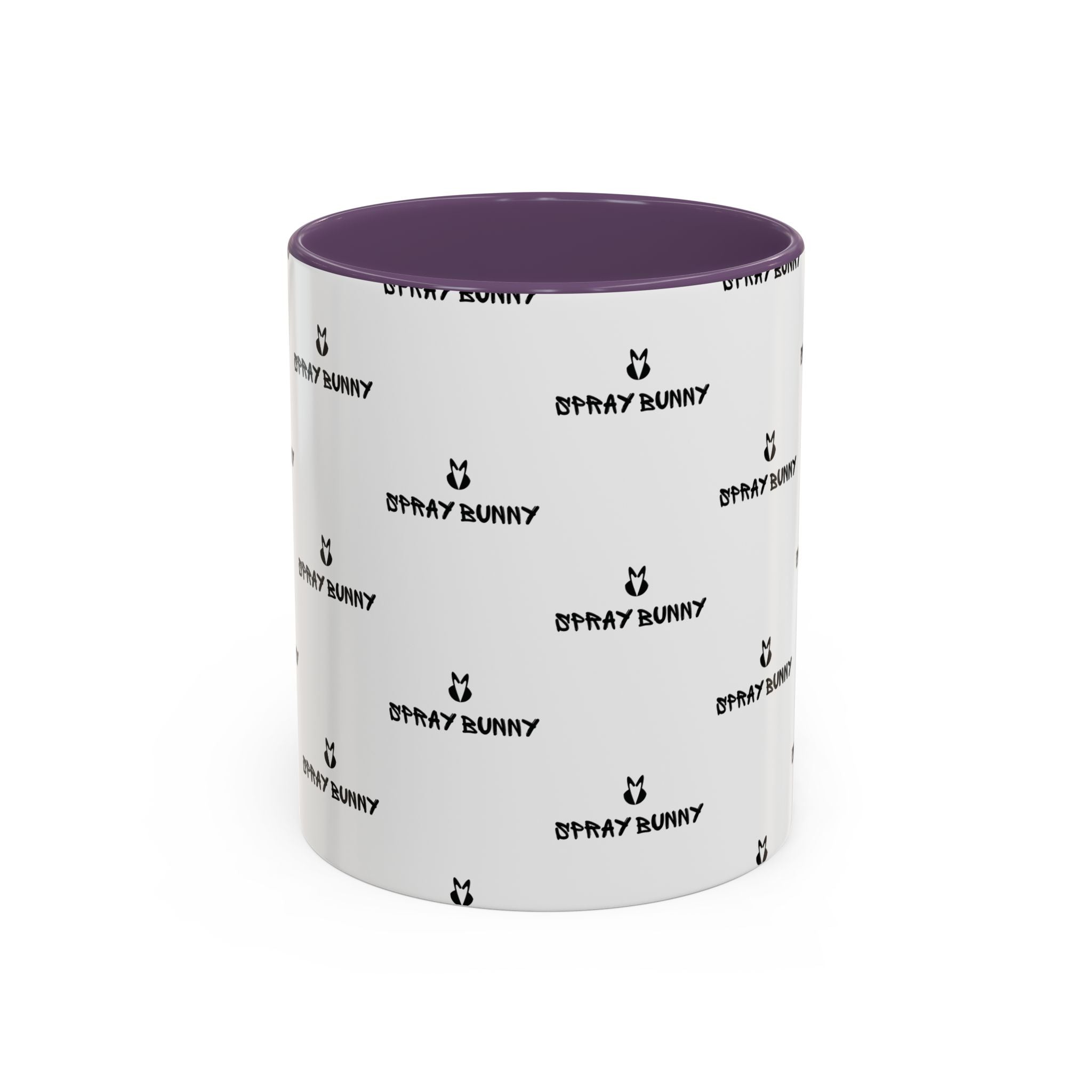 Spray Bunny Patterned Black Handle & Rim Ceramic Mug (11/15 oz)