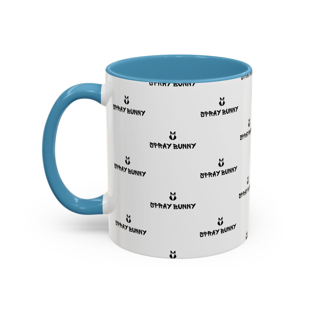 Spray Bunny Patterned Black Handle & Rim Ceramic Mug (11/15 oz)