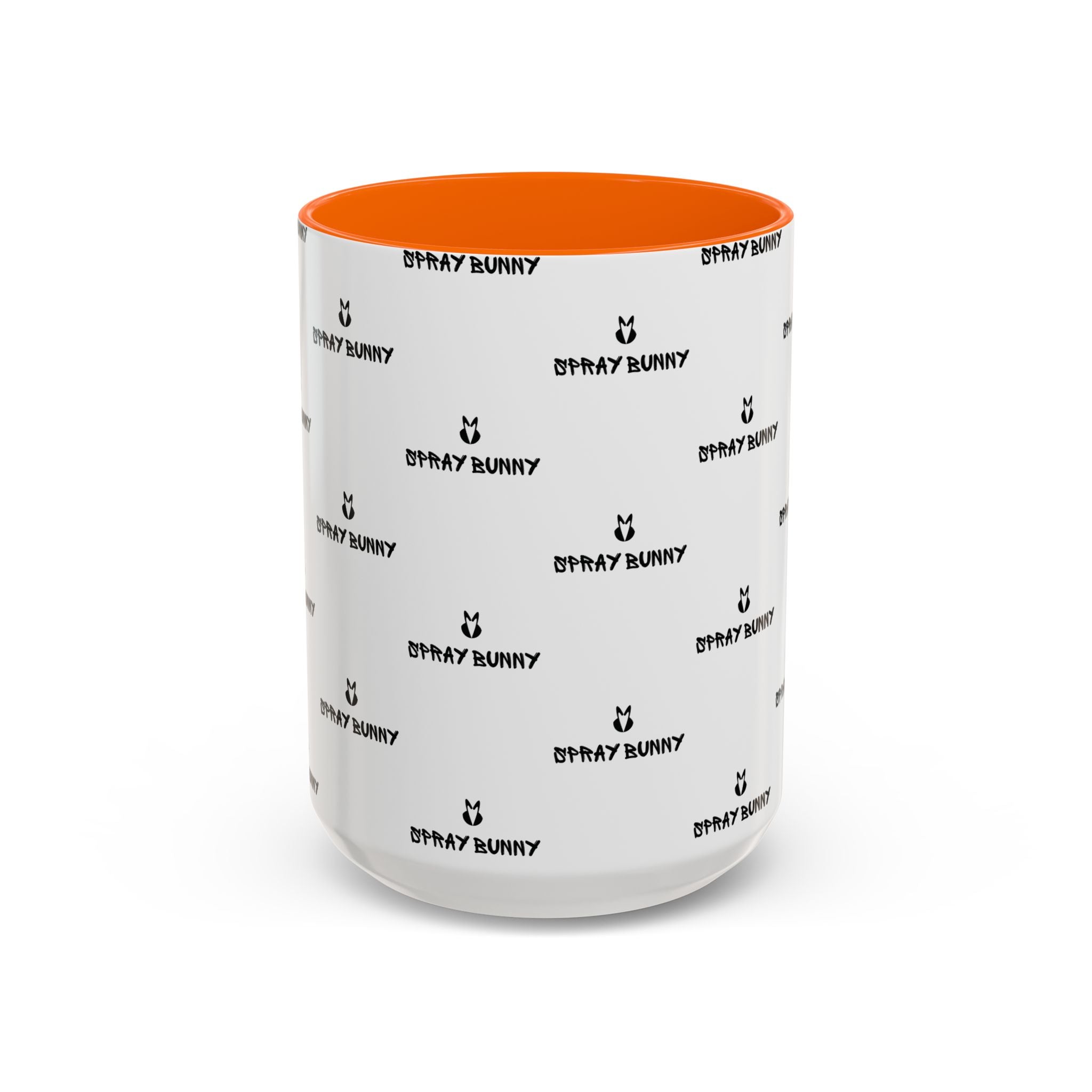 Spray Bunny Patterned Black Handle & Rim Ceramic Mug (11/15 oz)