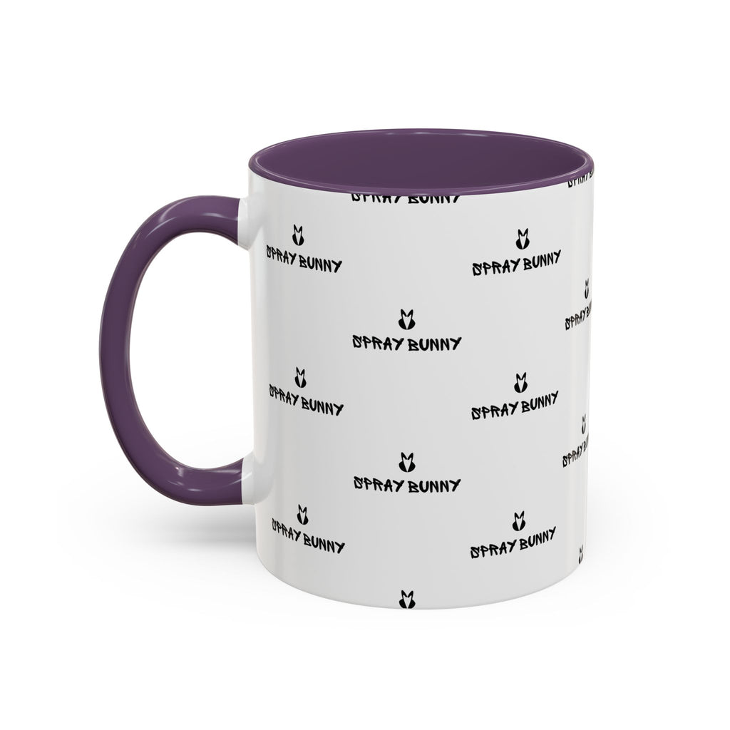 Spray Bunny Patterned Black Handle & Rim Ceramic Mug (11/15 oz)