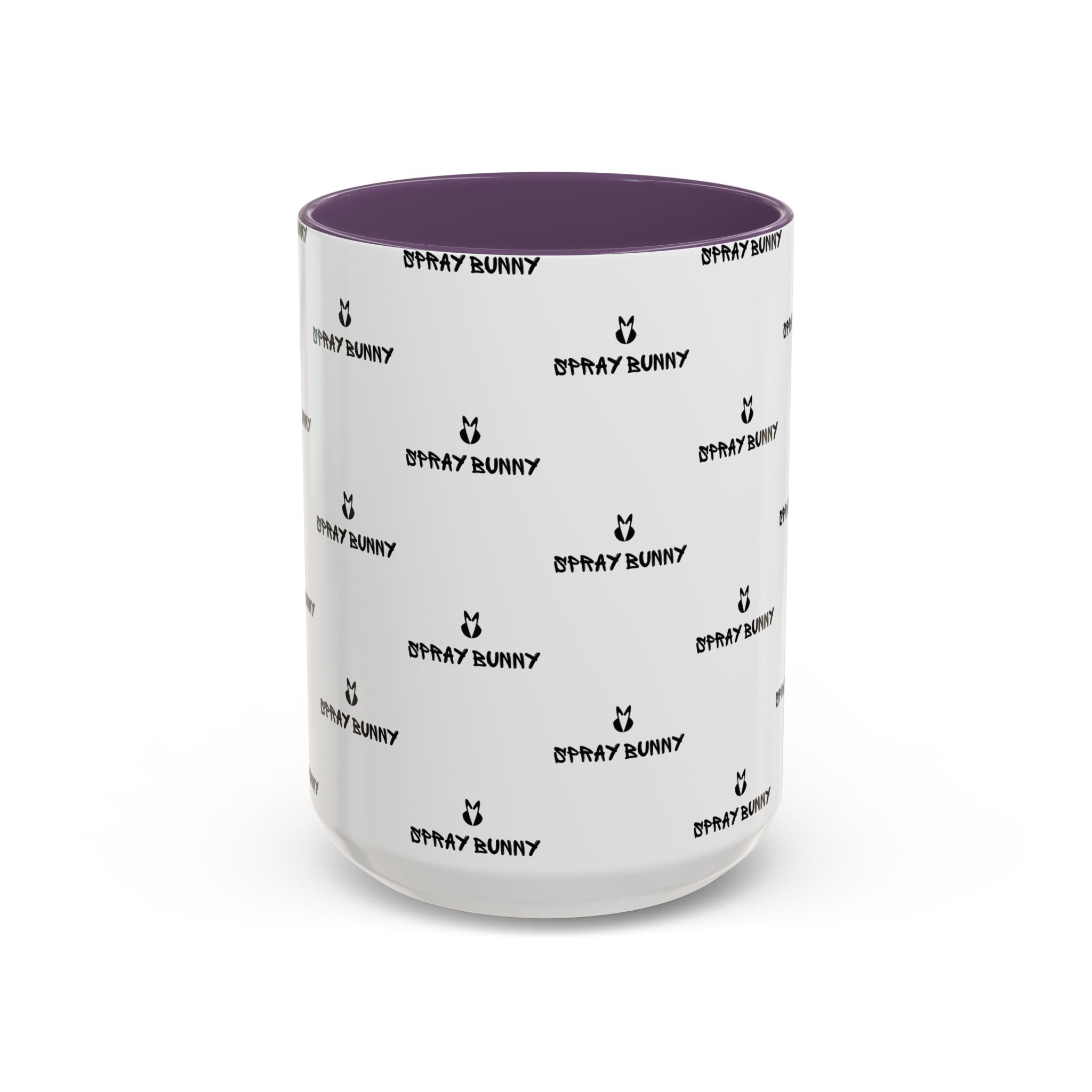 Spray Bunny Patterned Black Handle & Rim Ceramic Mug (11/15 oz)