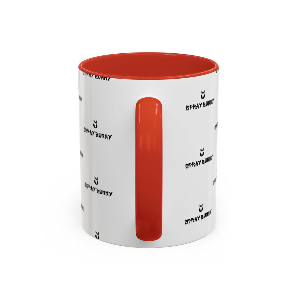 Spray Bunny Patterned Black Handle & Rim Ceramic Mug (11/15 oz)